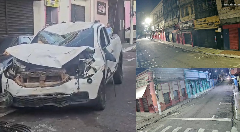 Câmeras de segurança mostram momento em que carro atinge moto e mata vigilante no Centro de Manaus; veja vídeo