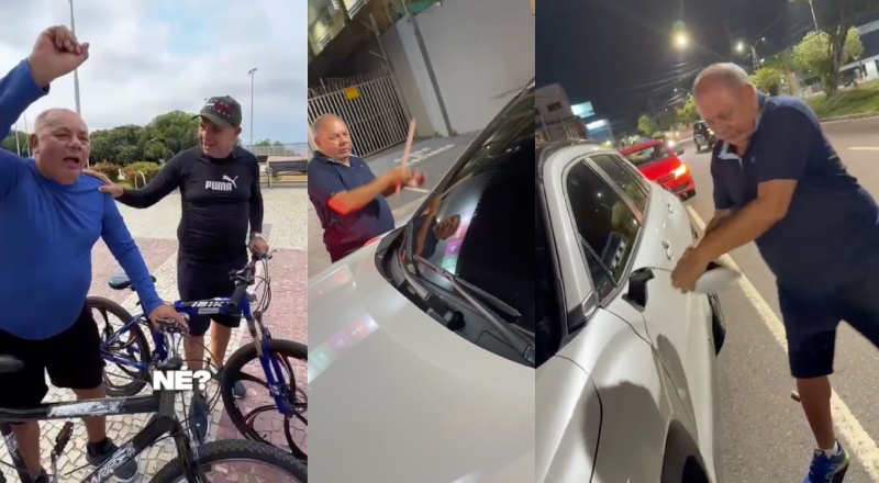 Advogado do pai de Roberto Cidade é flagrado quebrando carro de mulher em Manaus; veja vídeo