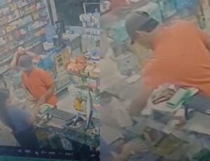 Bandido se finge de cliente e assalta drogaria no bairro Cidade Nova; veja vídeo