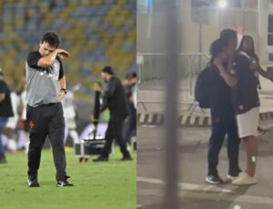 Técnico do Vasco consola filho após derrota para o Corinthians no Maracanã; veja vídeo