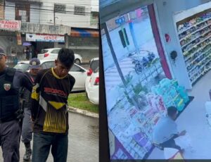 Homem é preso em flagrante por furto em drogaria na Avenida Djalma Batista, em Manaus