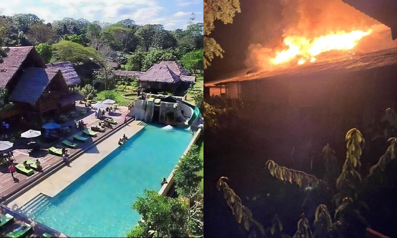 Incêndio de grandes proporções atinge o Hotel On Vacation em Letícia; veja vídeo