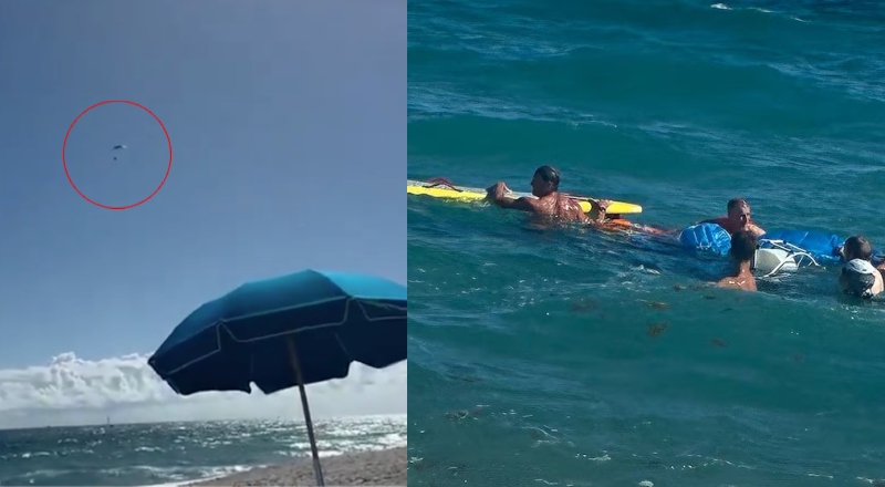 Parapentista sobrevive a queda livre de quase 150 metros em praia da Flórida; veja vídeo