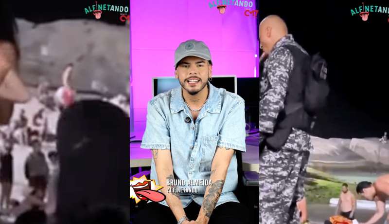 Casal é flagrado em clima de romance na praia