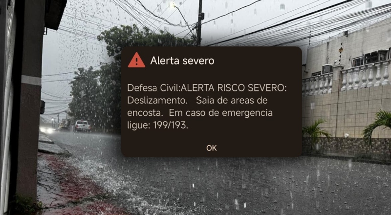 Alerta severo de chuva: Defesa Civil aponta risco de deslizamentos em Manaus neste sábado (24/1)