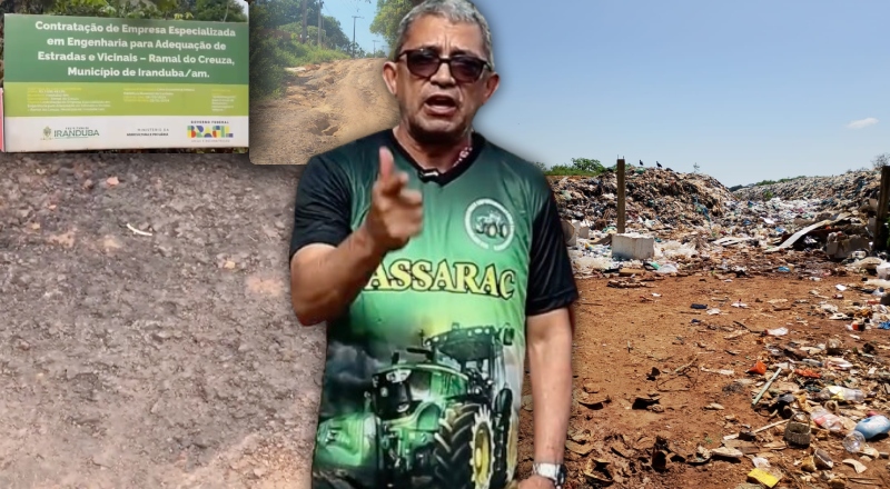 Augusto Ferraz transforma emenda de R$ 7,6 milhões em obra inacabada com apenas 1 km de asfalto ao lado de lixão podre em Iranduba