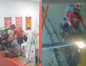 Bandidos 'tocam o terror' em lanchonete no Manoa; veja vídeo