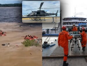 Naufrágio no Encontro das Águas: marinha mobiliza mergulhadores e aeronave nas buscas por desaparecidos