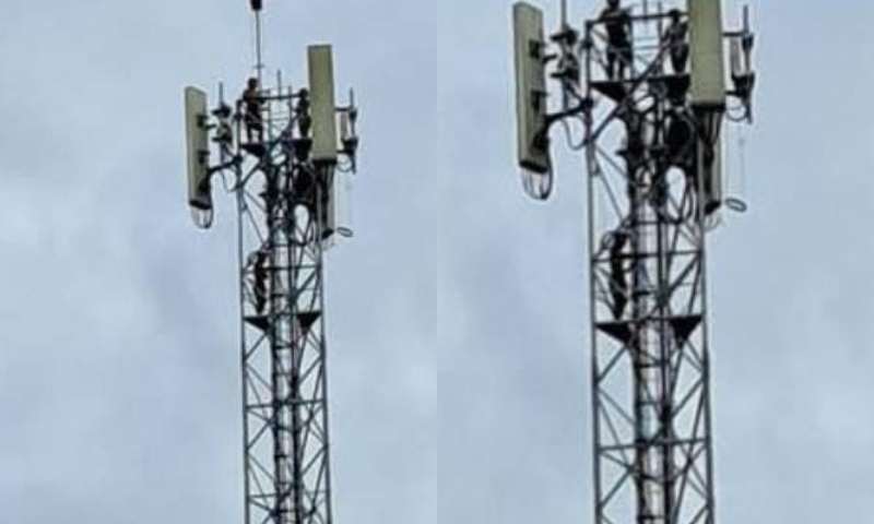 Perigo: crianças são flagradas brincando no topo de torre de telefonia em Maués; veja vídeo