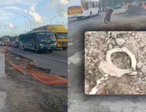 Trânsito e sangue: corpo algemado e crivado de balas é desovado na BR-101; veja vídeo