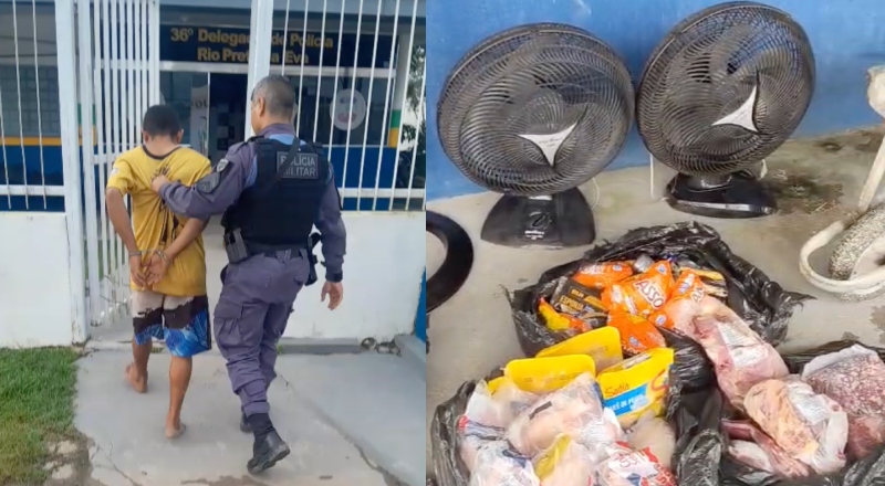 Vulgo ‘Anjinho Caído’ é preso após roubar comida e ventiladores de Igreja em Rio Preto da Eva; veja vídeo