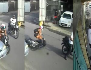 Bandido faz mulher sofrer acidente de moto e ainda rouba o celular dela: "Qual é a senha?"; veja vídeo
