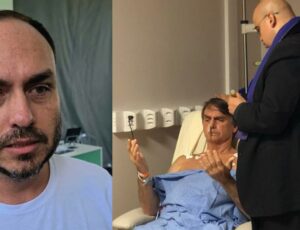 Carlos publica foto do pai em hospital e diz que estado de Saúde de Bolsonaro continua "muito delicado"
