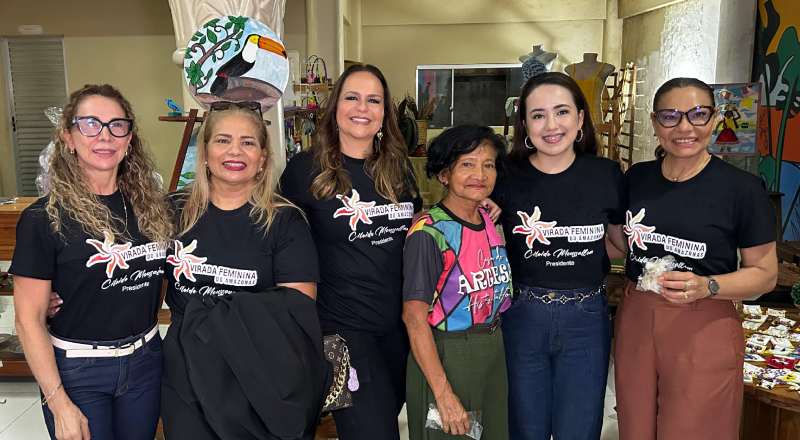 Cileide Moussallem lidera comitiva da Virada Feminina em Manacapuru e se encanta com trabalho de mulheres na Casa do Artesão