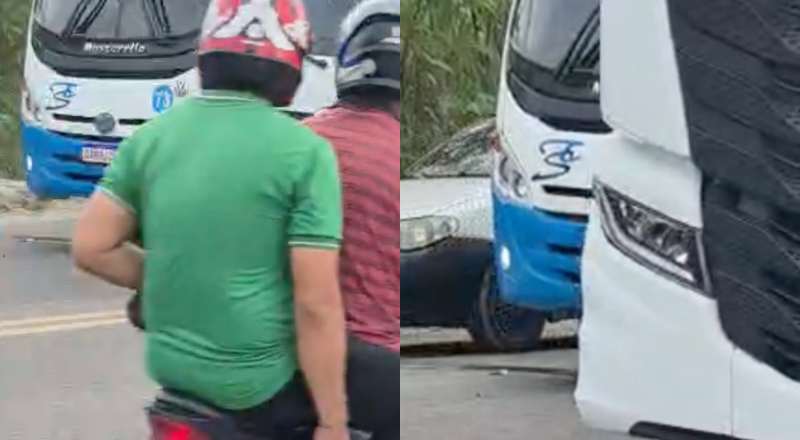 “Ele escapou por pouco”: motoqueiro quase morre esmagado por ônibus em Manaus; veja vídeo