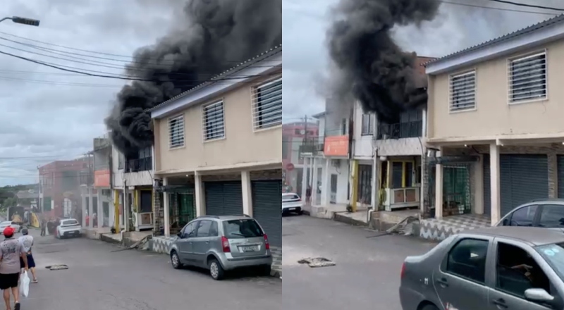 Urgente: casa pega fogo e deixa moradores em pânico no bairro Redenção; veja vídeo