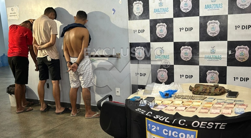 Boca de fumo é estourada após denúncia anônima e três são presos em Manaus; veja vídeo