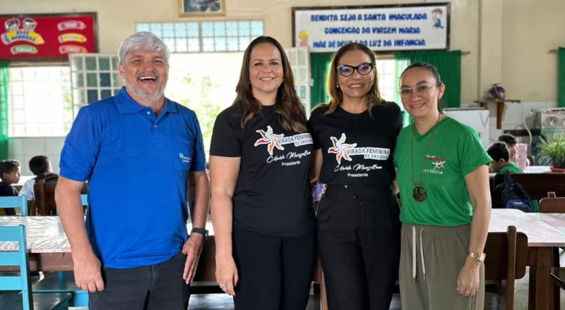 Virada Feminina do Amazonas fortalece agenda de apoio durante visita a projeto infantil em Autazes