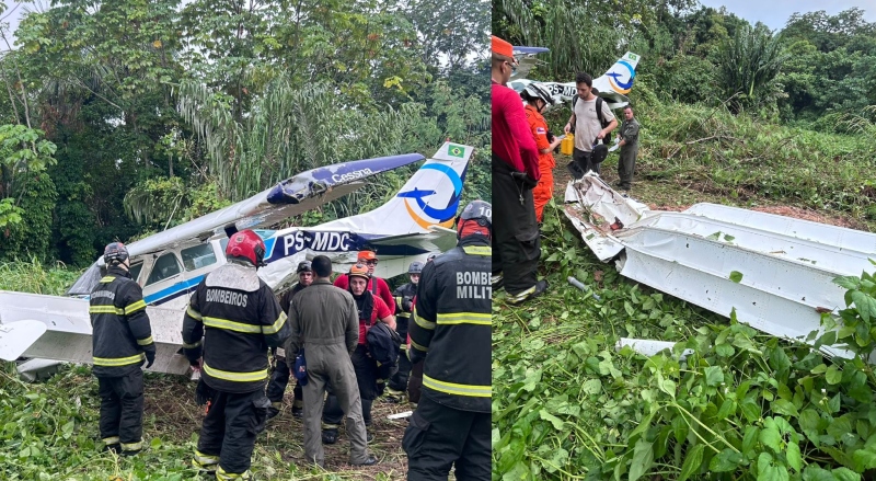 Ventania e chuva provocam 2º acidente em quatro dias no Aeroclube de Manaus; veja vídeo
