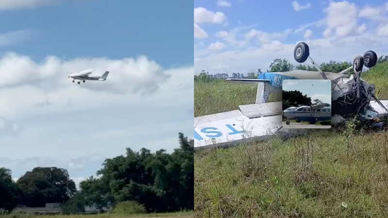 Veja o momento exato da queda de avião monomotor em Manaus; vídeo
