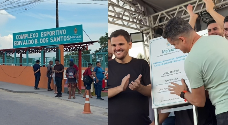 Prefeito David Almeida reinaugura o 36º complexo esportivo revitalizado em Manaus