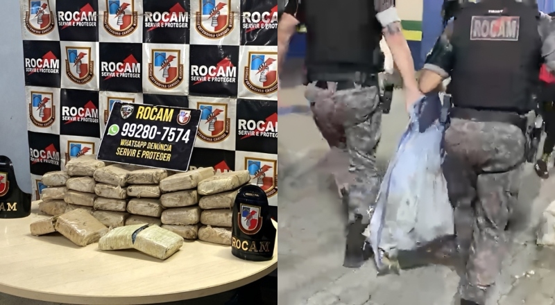 Suspeitos fogem e abandonam drogas durante ação da ROCAM no Japiim; veja o vídeo