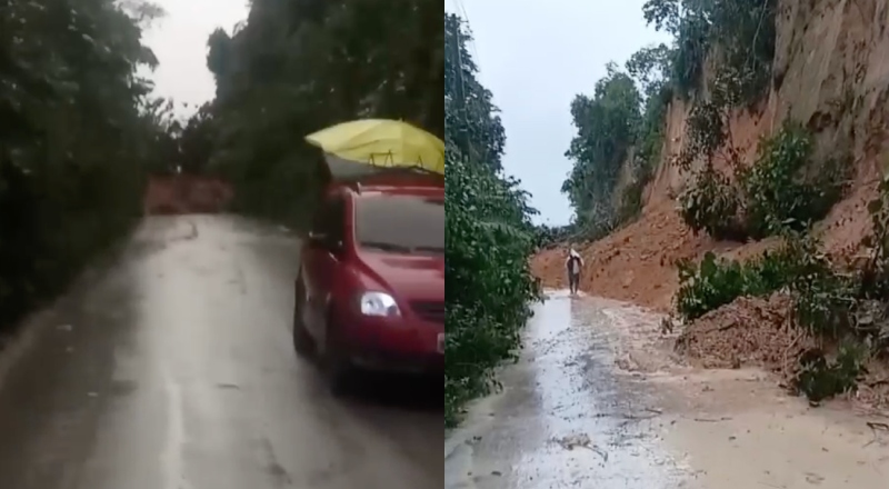 Comunidade Itaporanga está isolada após deslizamento bloquear ramal na Zona Norte de Manaus; veja vídeo