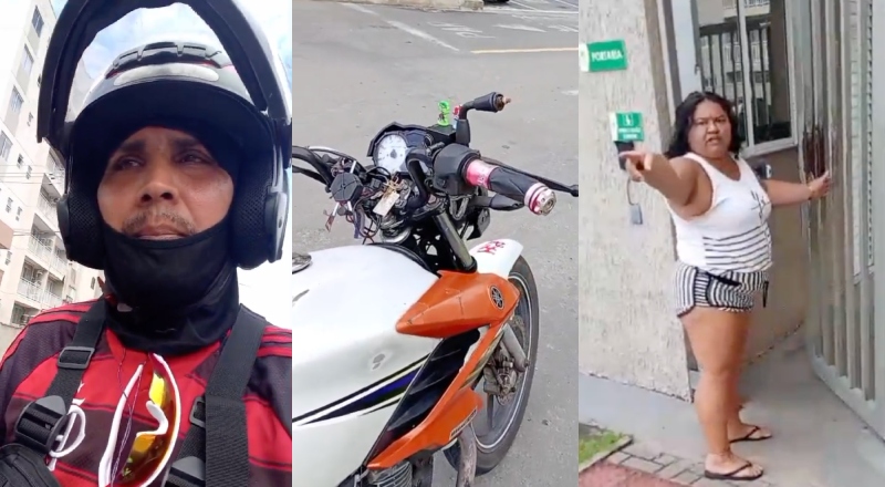 Passageira se recusa a pagar corrida e quebra moto de motociclista de app em Manaus; veja vídeo