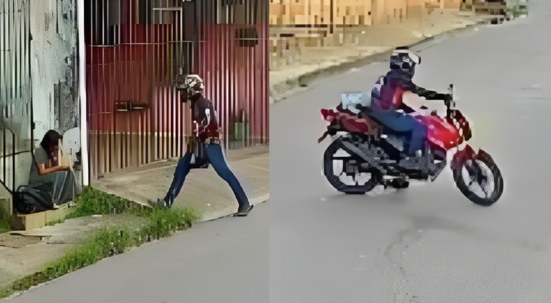 Câmera de segurança flagra momento em que motoqueiro rouba celular de estudante em Manaus; veja