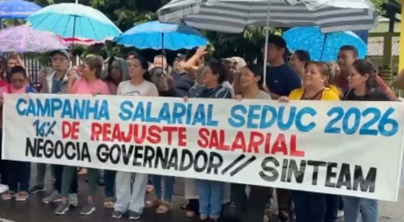 Professores cruzam os braços em Parintins e escancaram abandono na gestão de Wilson Lima