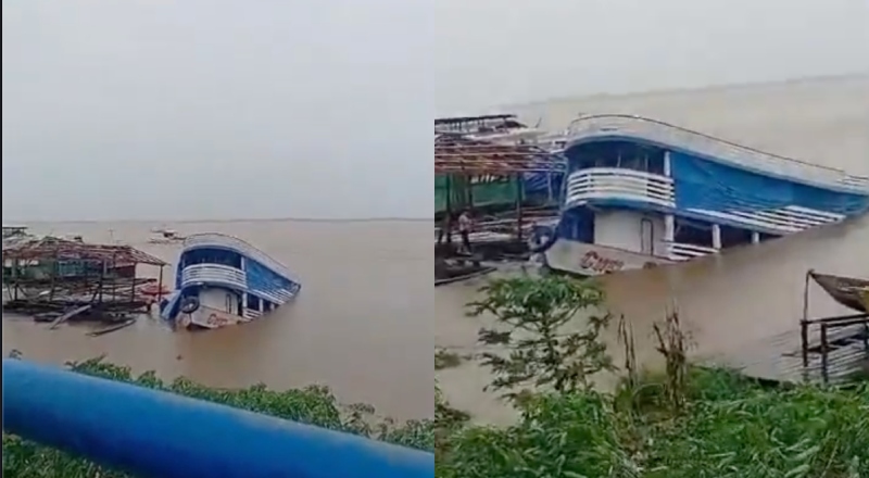 Temporal faz embarcação afundar no porto de Manacapuru; veja vídeo