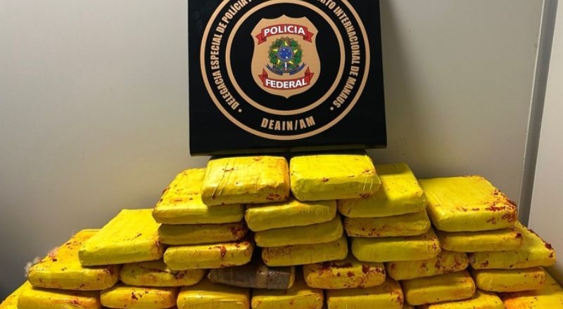 “Até o talo de maconha”: PF prende homem que tentava viajar com 37kg de drogas no Aeroporto de Manaus; veja vídeo
