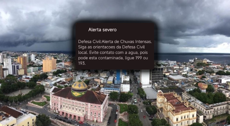 Defesa Civil alerta para chuvas intensas em Manaus nesta quarta-feira (8)