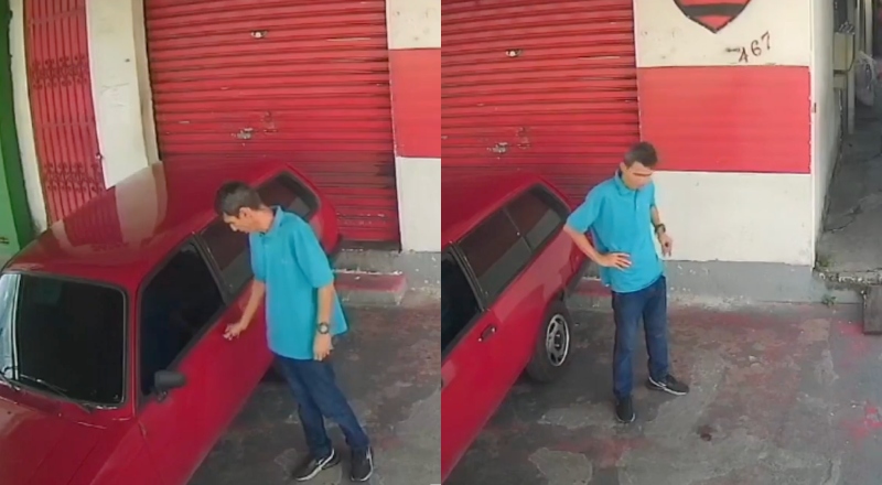 Ladrão é espancado após tentar roubar carro de idoso pela segunda vez em Manaus; veja vídeo