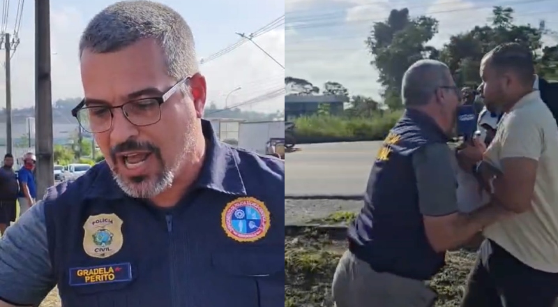 Perito valentão agride repórter no Distrito Industrial; veja vídeo