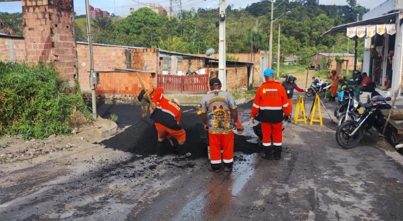 Prefeitura de Manaus intensifica recuperação viária no Jorge Teixeira e garante mobilidade à população
