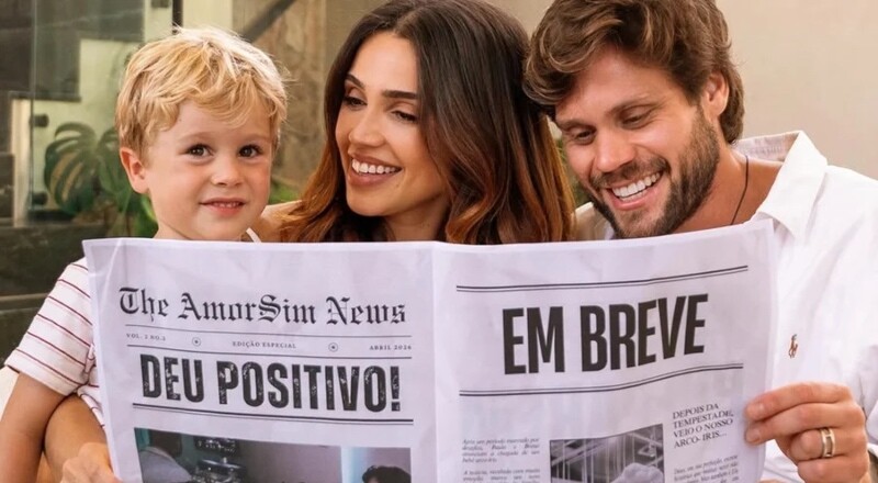 Casal do BBB 18, Paula e Breno anunciam chegada de novo bebê; veja vídeo