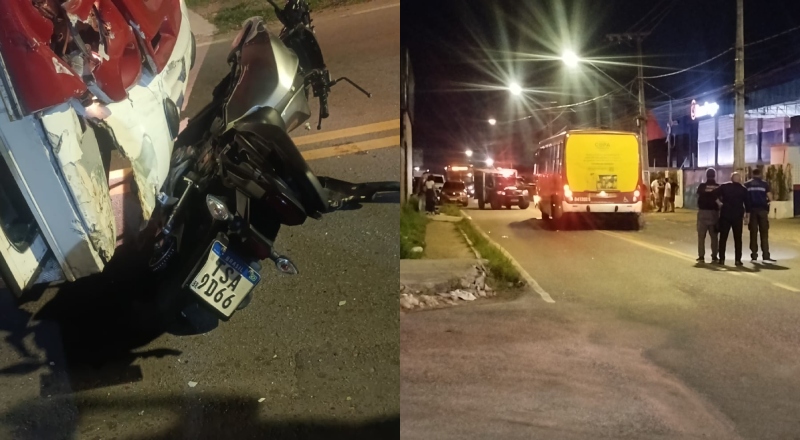 Mulher morre esmagada por ônibus após colisão com moto no Parque das Laranjeiras; veja vídeo