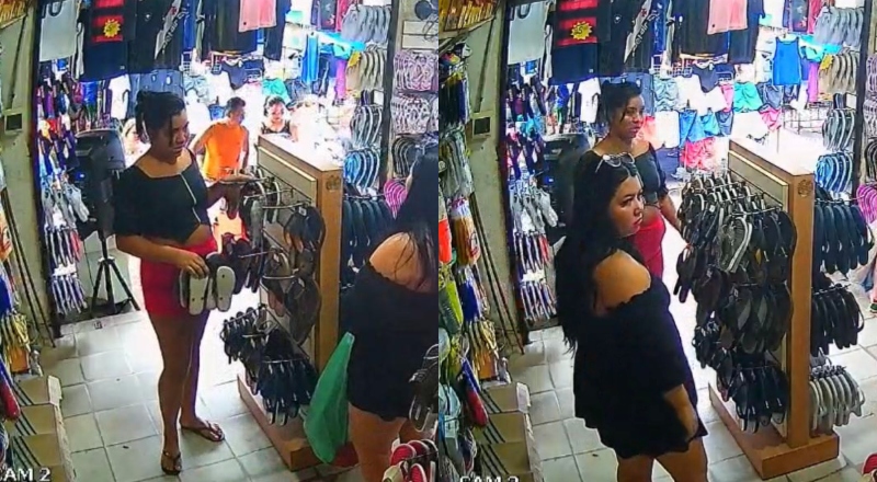 “Na tora”: mulheres furtam dezenas de sandálias na feira do São José; veja vídeo