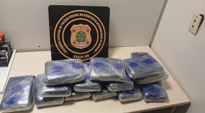Polícia Federal apreende 19 kilos de maconha no Aeroporto de Manaus