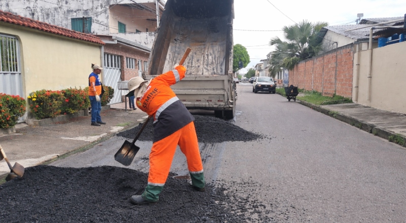 Prefeitura de Manaus intensifica recuperação viária no bairro Cidade Nova e garante mais mobilidade, segurança e qualidade de vida à população
