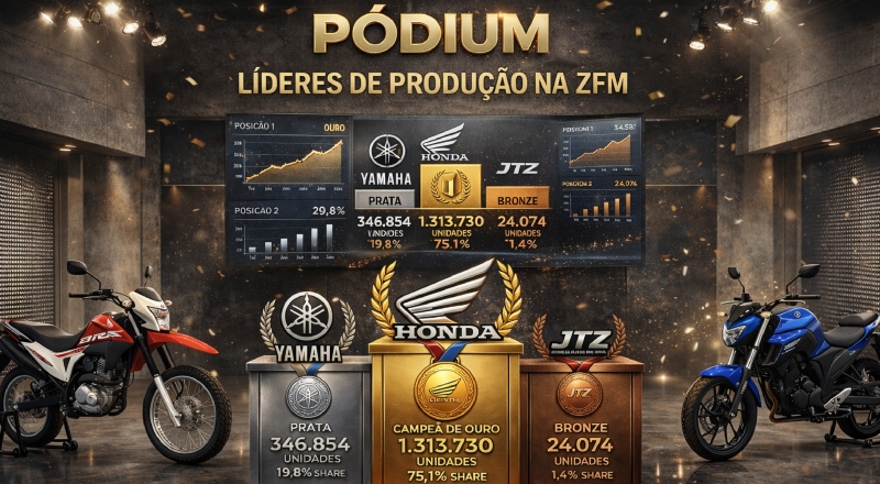 Honda, Yamaha e JTZ são as líderes na fabricação de motos na Zona Franca de Manaus; veja