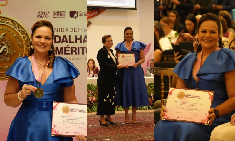 Coragem, garra e sensibilidade: Cileide Moussallem é homenageada com Medalha de Honra à Mulher no TCE-AM; veja vídeo