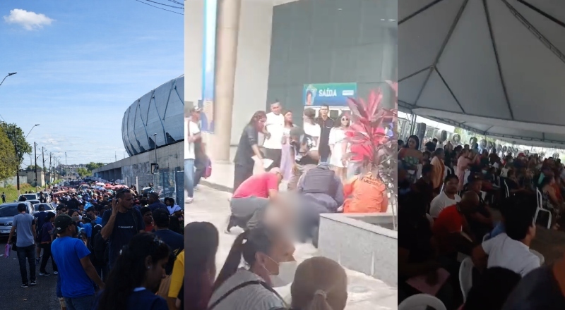 Idoso passa mal e desmaia após madrugar na fila para tirar documentos no “Registre-se” do Vasco Vasques; veja vídeo