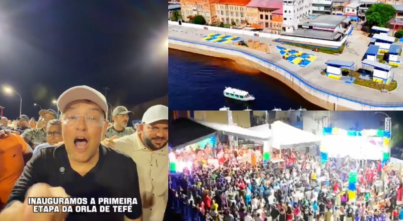 Com emendas de Eduardo Braga, Tefé inaugura primeira etapa da nova Orla e projeta salto no desenvolvimento