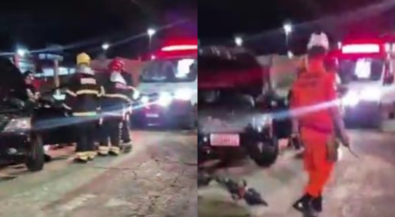 Motorista morre ao bater carro em poste, no bairro Cidade Nova; veja vídeo