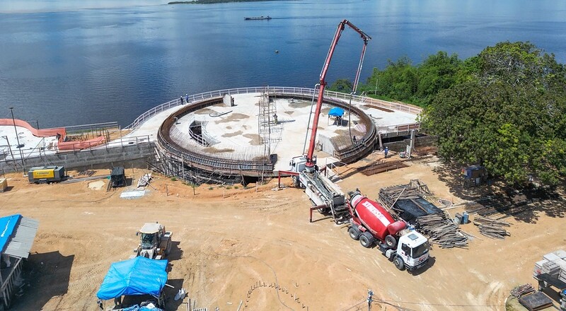Obra do parque Encontro das Águas avança com finalização de contenção do talude