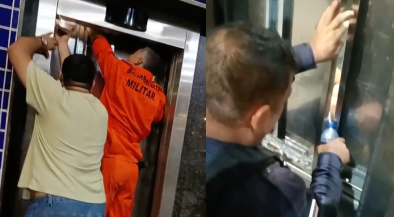 Crianças são resgatadas após duas horas presas em elevador da passarela na avenida Efigênio Salles em Manaus; veja vídeo