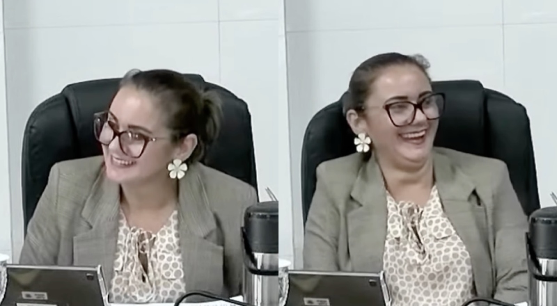 Vereadora faz gesto obsceno durante sessão legislativa e causa polêmica nas redes sociais; veja vídeo