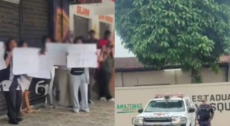 Alunas denunciam assédio de professor e fazem protesto em frente a escola estadual em Manaus; veja vídeo